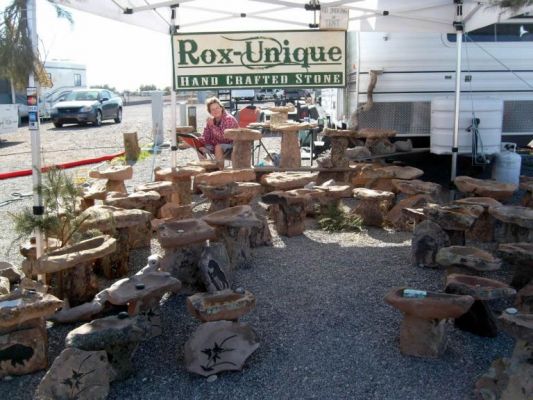 Rox-Unique
Handcrafted rocks for decorations, bird baths, etc. Very nice!

