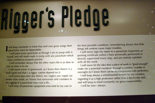 The Parachute Rigger's Pledge

