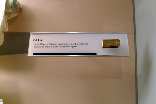 The Cricket
Just like you see in the movie "The Longest Day", troops were issued these clickers to identify themselves to each other.
