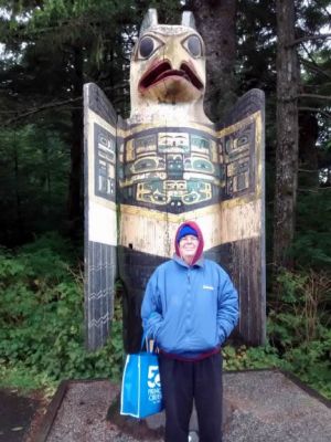 Katrina at Totem Bight State Park, Ketchikan, Alaska
