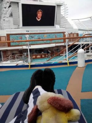 George and me watching a movie
