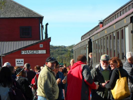 Fraser at the top of White Pass just before the border
Getting our passports ready
