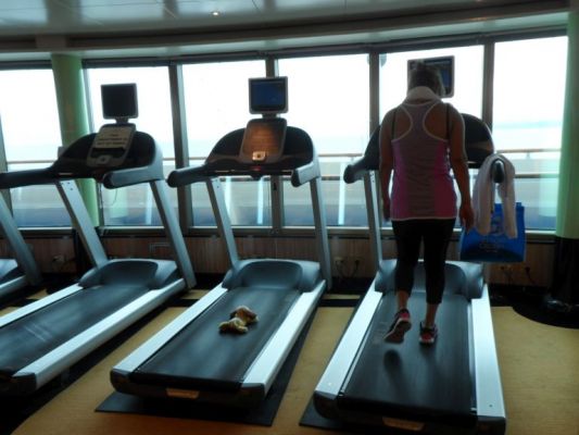 George on the treadmill to stay in shape
