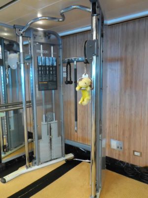 George working out in the Fitness Center
