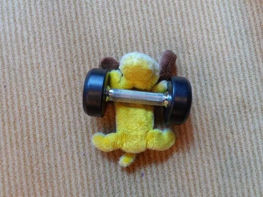 George lifting weights in the Fitness Center
