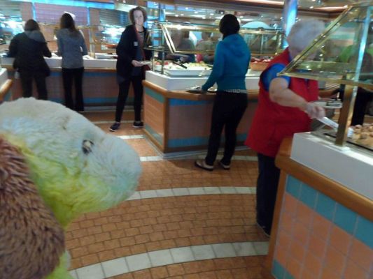George eating in Lido deck cafeteria
