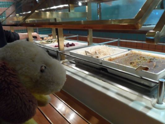 George scouting out today's choices for lunch
