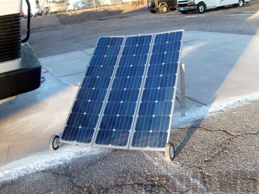 Portable solar panels on wheels
Movable to follow the sun
