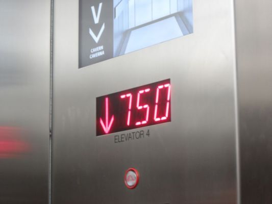 750 feet straight down
