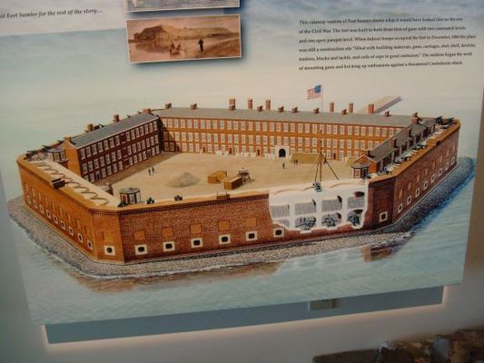 Drawing of Fort Sumter intact 
