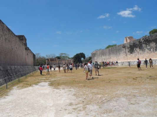 The ball court is huge!
