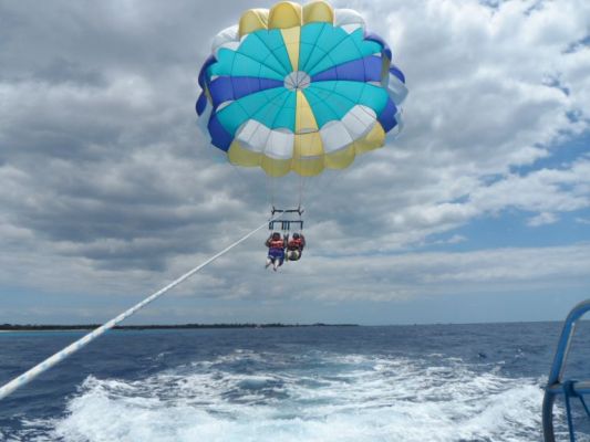 Me and Bernie parasailing
