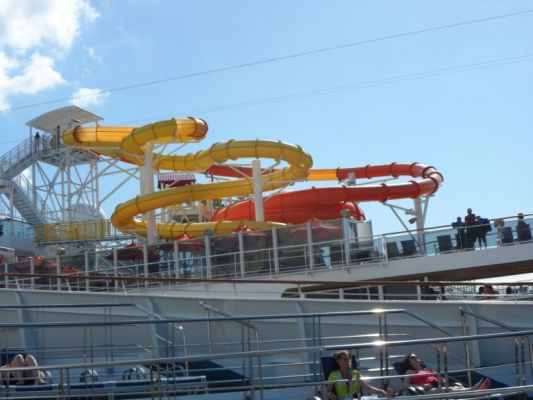 Carnival Breeze waterslide with a vortex
