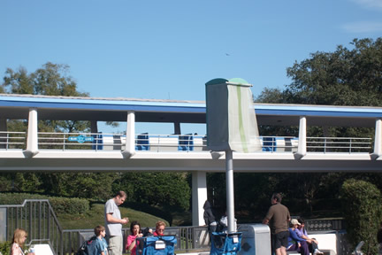 The people mover or transit authority
Speeds up to near roller coaster speed and slows down to view parts of Tomorrowland for a very nice ride.
