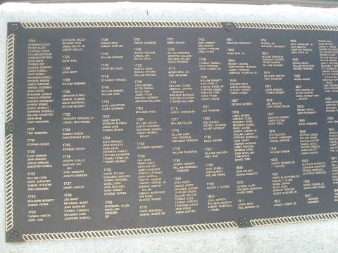 The names of those lost at sea

