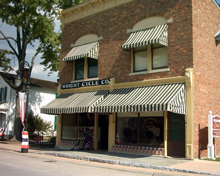 The Wright Bros. Cycle Shop
They started by fixing and repairing bicycles in this shop while working nights on their idea for an airplane in the back.
