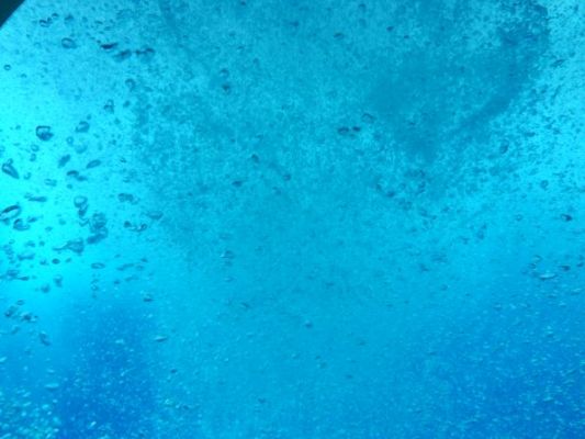 Air bubbles as we rise back up in the sub
