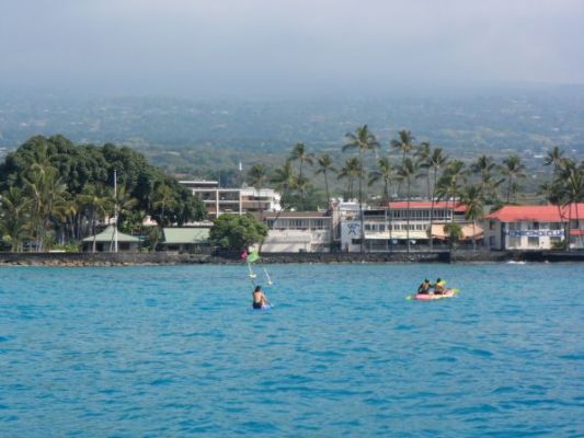 Kona, HI folks love to paddle board in the cove amid dangerous rocks
