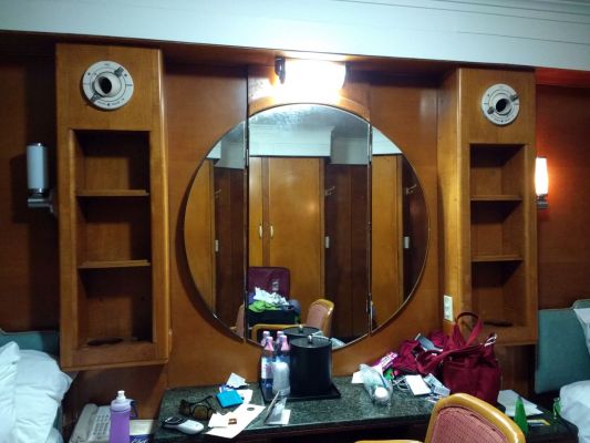 Our stateroom on the Queen Mary
