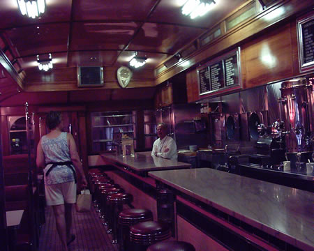 Inside Lamy's Diner
Remember the diners made out of parked railroad cars?
