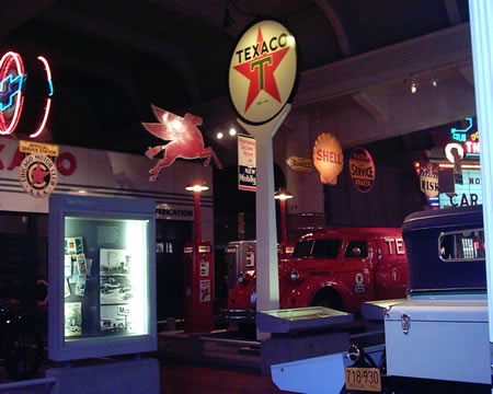 Under the Texaco star.
