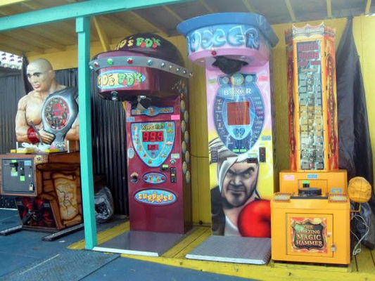 Great place to show off to the ladies
Try some wrestling, the punching bag, or the hammer. 
