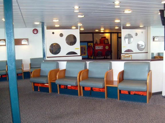 Seating on the Cape May ferry
That's a very nice kid's play area behind it
