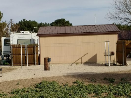 Laundry line next to laundry building
