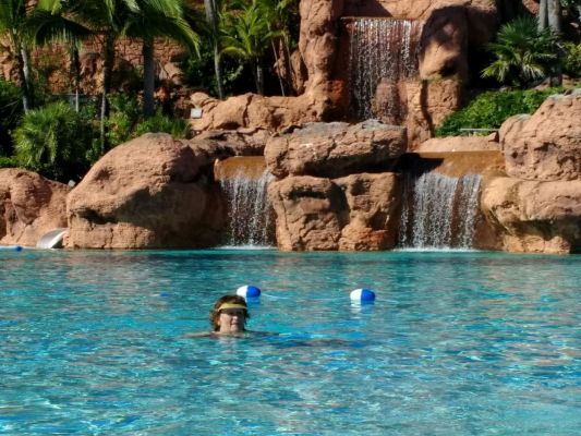 This is how Bernie relaxes at a waterpark.
