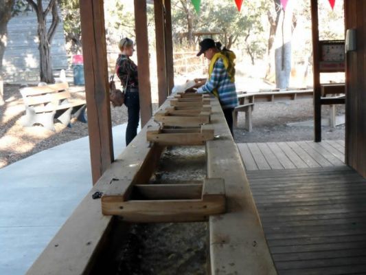 Panning for gold - Natural Bridge Caverns
