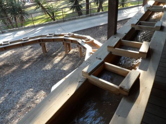 Longest mining sluice - Natural Bridge Caverns
