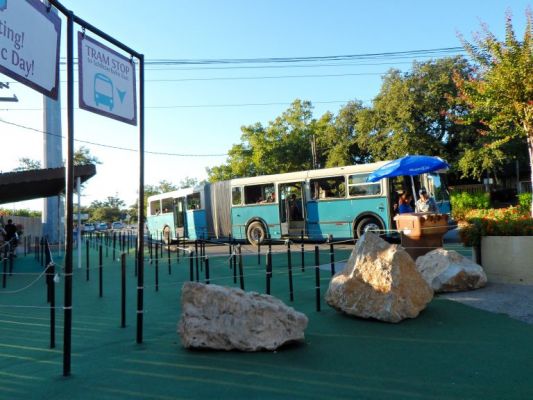 Tram between the old and new parks is free
