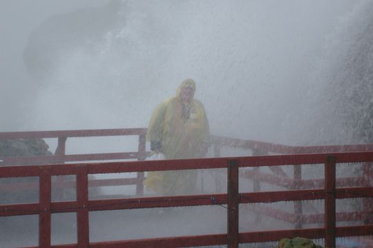 Not just next to the falls but actually in the falls!
It was pouring down on me. I got good and wet. Never could stay out of the water.
