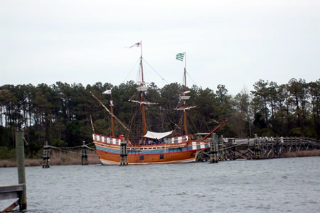 The Elizabeth II reproduction of colony ship.
