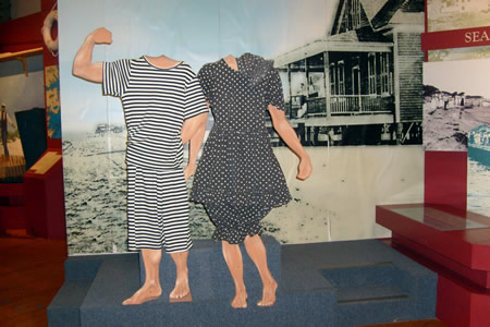 Beach fashion in the early days of the outer banks.
