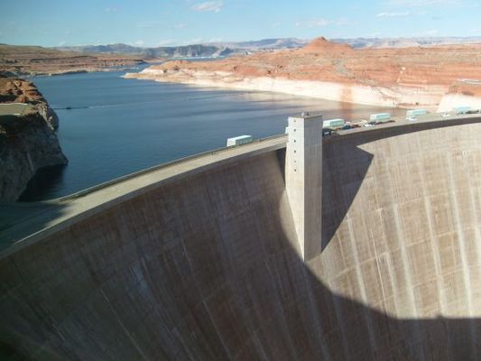 Lake Powell behind the dam.
