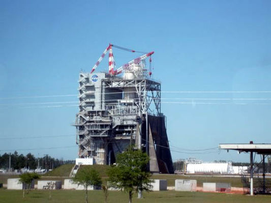 Rocket engine test stand at Stennis Space Center
