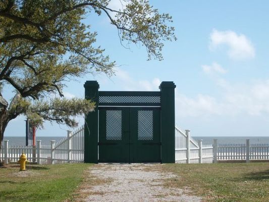 Entrance gate to the Jefferson Davis home in Biloxi.
