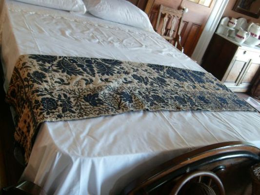 Over 100 year old spread made by Mrs. Jefferson Davis
