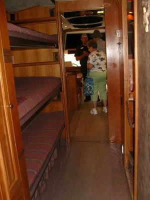 Triple bunkbeds for staff
Her driver and her personal secretary sleep in these. Both have been with her for around 40 years. Dolly picked the best person for her secretary, her elementary school best friend. In an episode of West Wing, the President was talking to the Secretary of Agriculture who was chosen to stay in the Whitehouse in case of disaster while the President gave his speech to Congress. The President said, "Do you have a best friend? Would you trust him with your life? That's your Chief of Staff".
