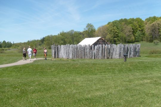 Fort Necessity
The only time George Washington ever surrendered was here as a young Lieutenant in the British army. The walls were only to protect the cabin which held food, ammunition,whiskey, the wounded, etc. The compound was not to protect the men so that is why it is so small.
