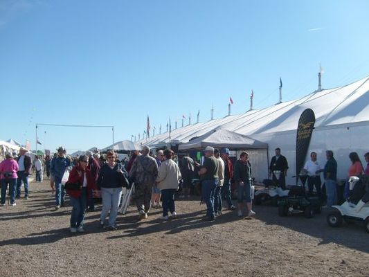 Scouting the deals inside and out.
Don't forget the miracle this or that, RV supplies, new gadgets, insurance, clubs, food, gems, travel brochures, socks, Tshirts, etc.
