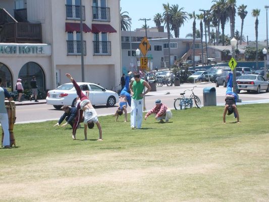 Exercising at the beach

