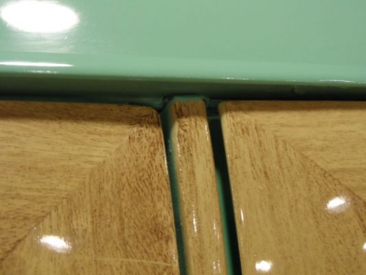 1954 Mercury Monterey Station Wagon with fake wood look
With wood trim becoming more expensive to install and maintain, the manufacturer switched to this faux wood trim look made of fiberglass and Di-Noc decals. The first 356 wagons actually did have real wood.
