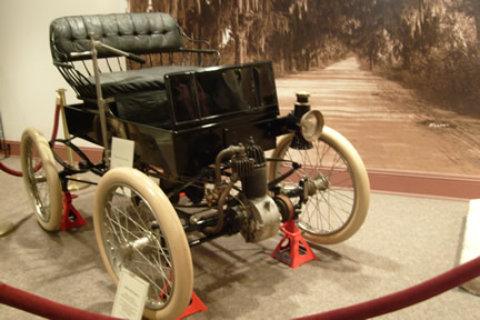 One of only 15 left in the world
Not a Ford, this horseless carriage you notice is operated by hand controls similar to the tiller on a boat and they are on the right side of the car.
