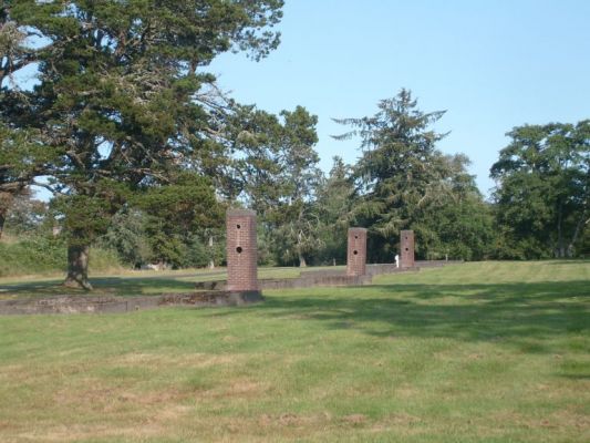 Fort Stevens barracks remains
The barracks were much larger. Cement foundation only laid for part of each.
