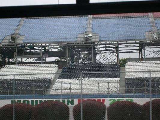 The stands
Checkerboard painted on the inside, red and blue outside that, odd colors on the ends
