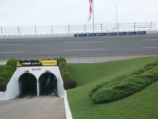 Tunnel under the track to get to the infield
