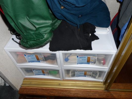 No drawers in the bedroom so I put some in the closet
