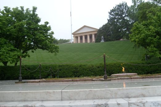 Up the hill from the eternal flame.
